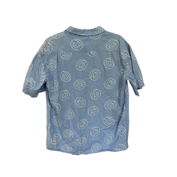 Odd Future OFWGKTA Short Sleeve Button Down Donut Shirt Size Medium Tyler Blue - Picture 4 of 5
